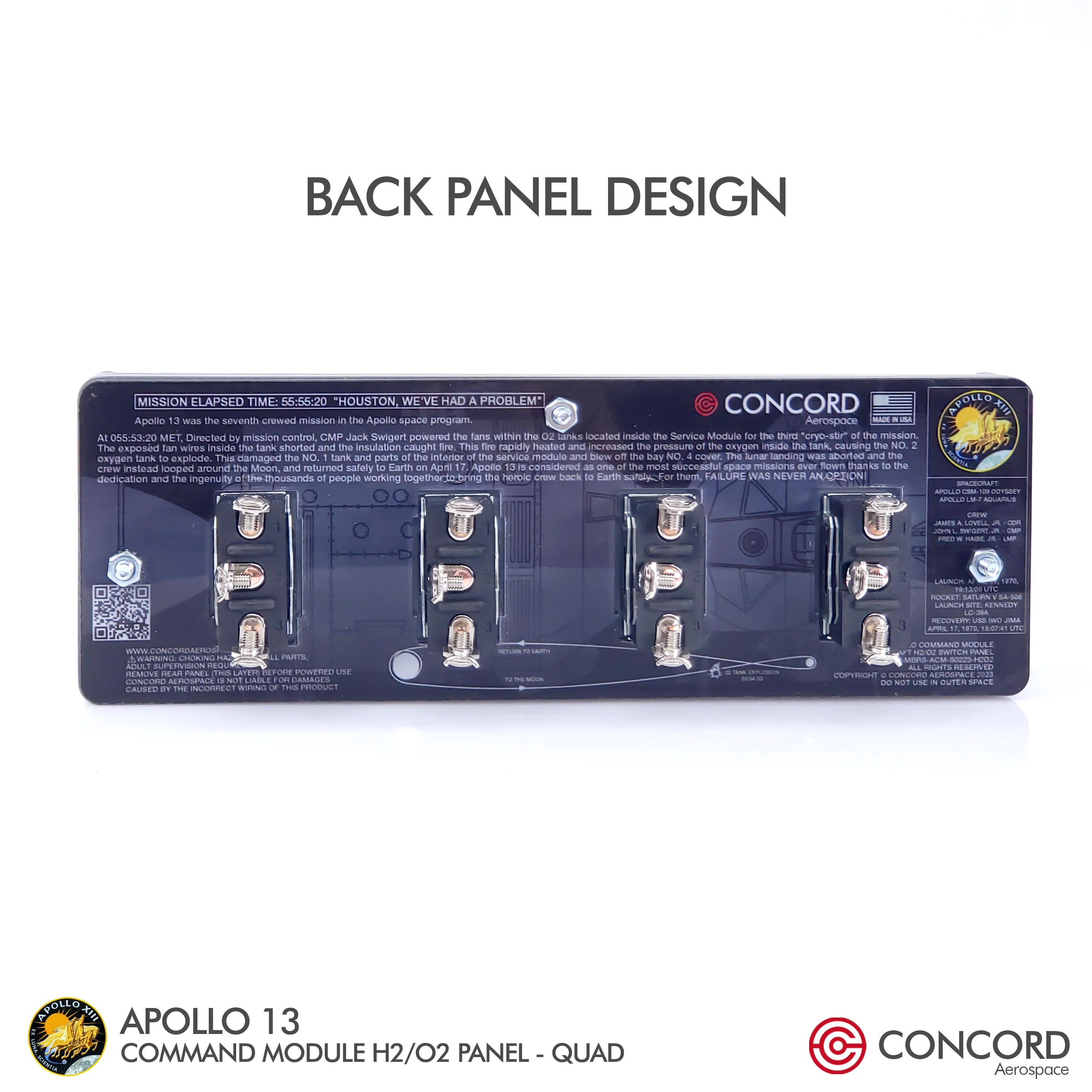 APOLLO13 COMMAND MODULE H2/O2 FANS QUAD SWITCH PANEL - Image 6