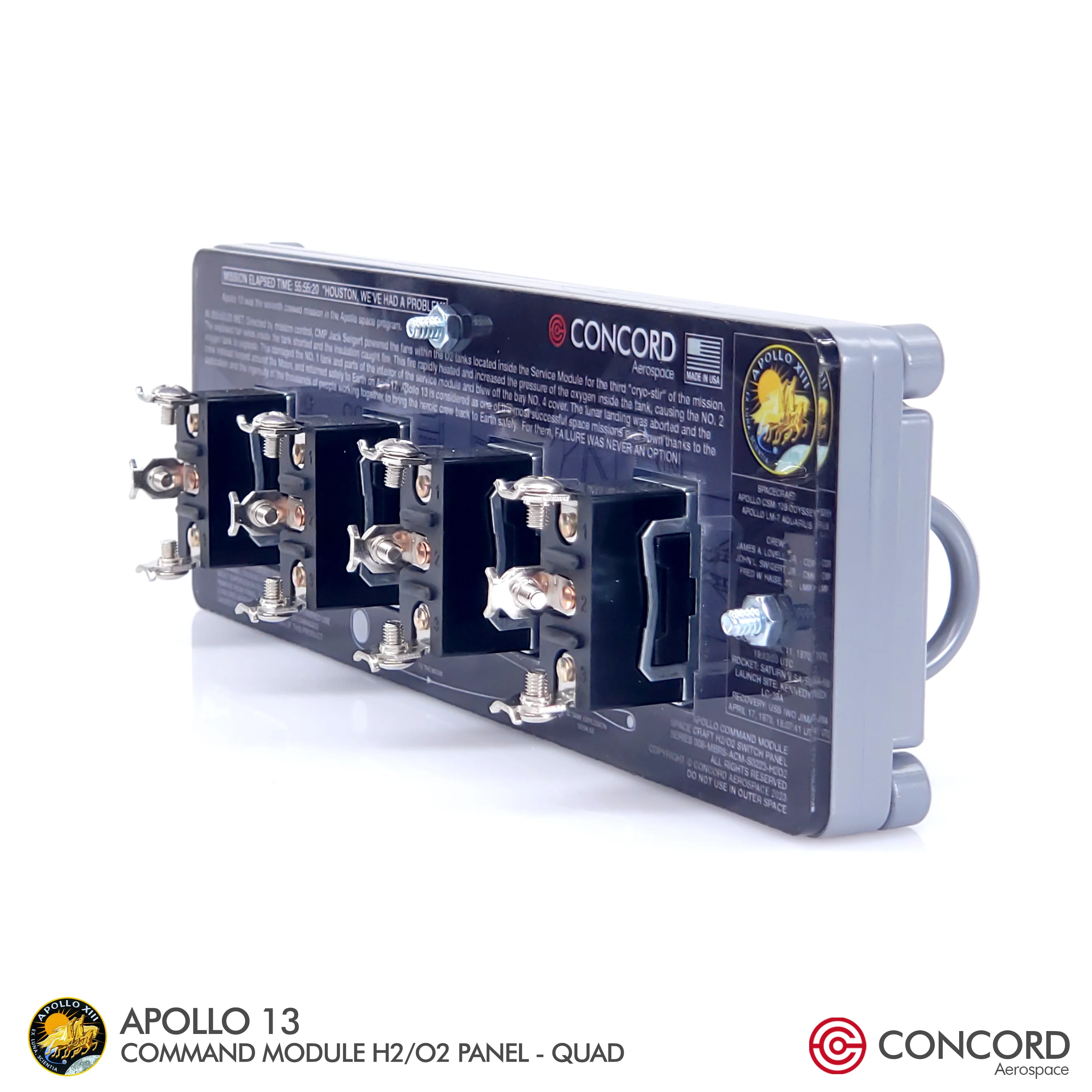 APOLLO13 COMMAND MODULE H2/O2 FANS QUAD SWITCH PANEL - Image 7