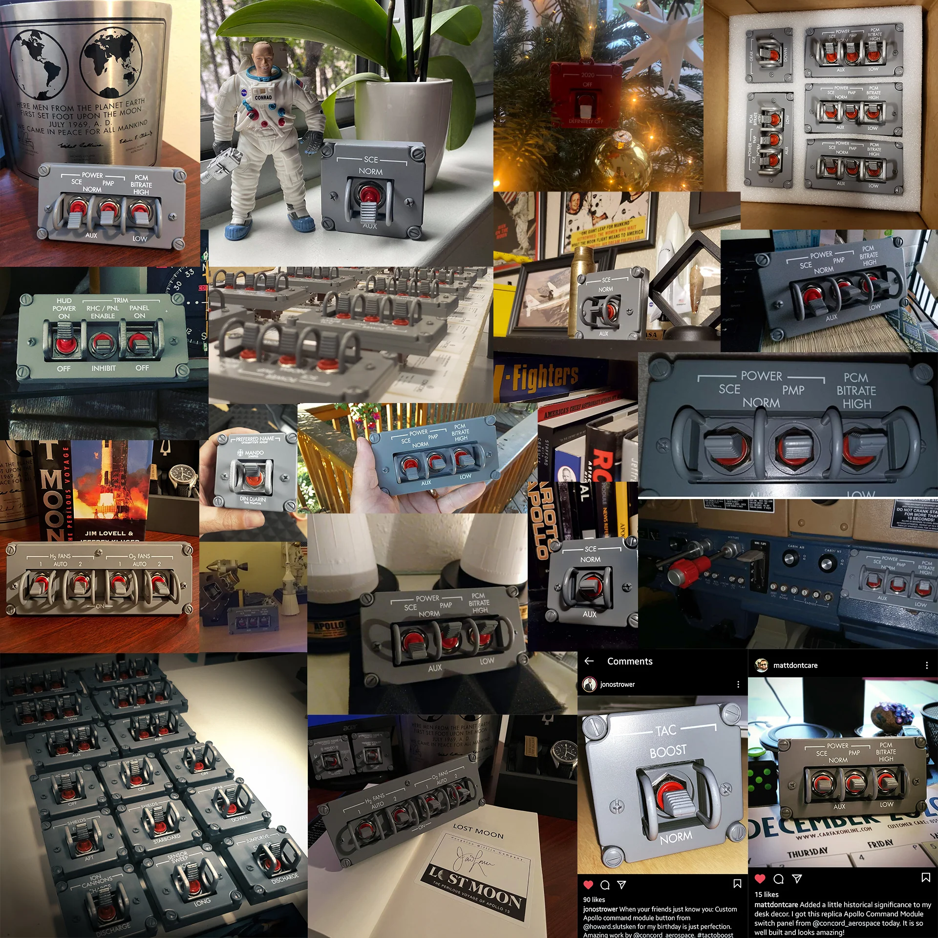 APOLLO13 COMMAND MODULE H2/O2 FANS QUAD SWITCH PANEL - Image 9