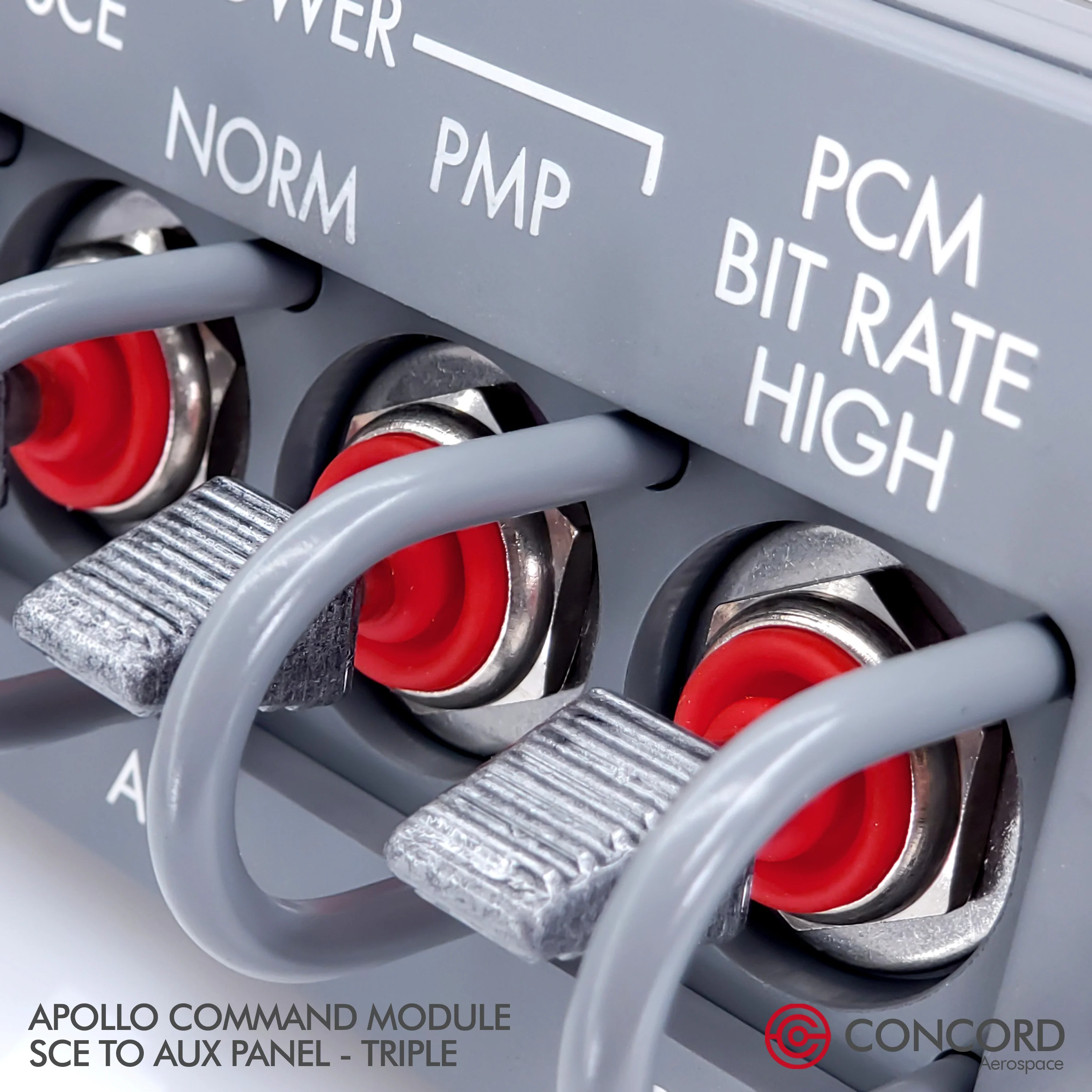 APOLLO COMMAND MODULE TRIPLE SWITCH PANEL - SCE to AUX - Image 3